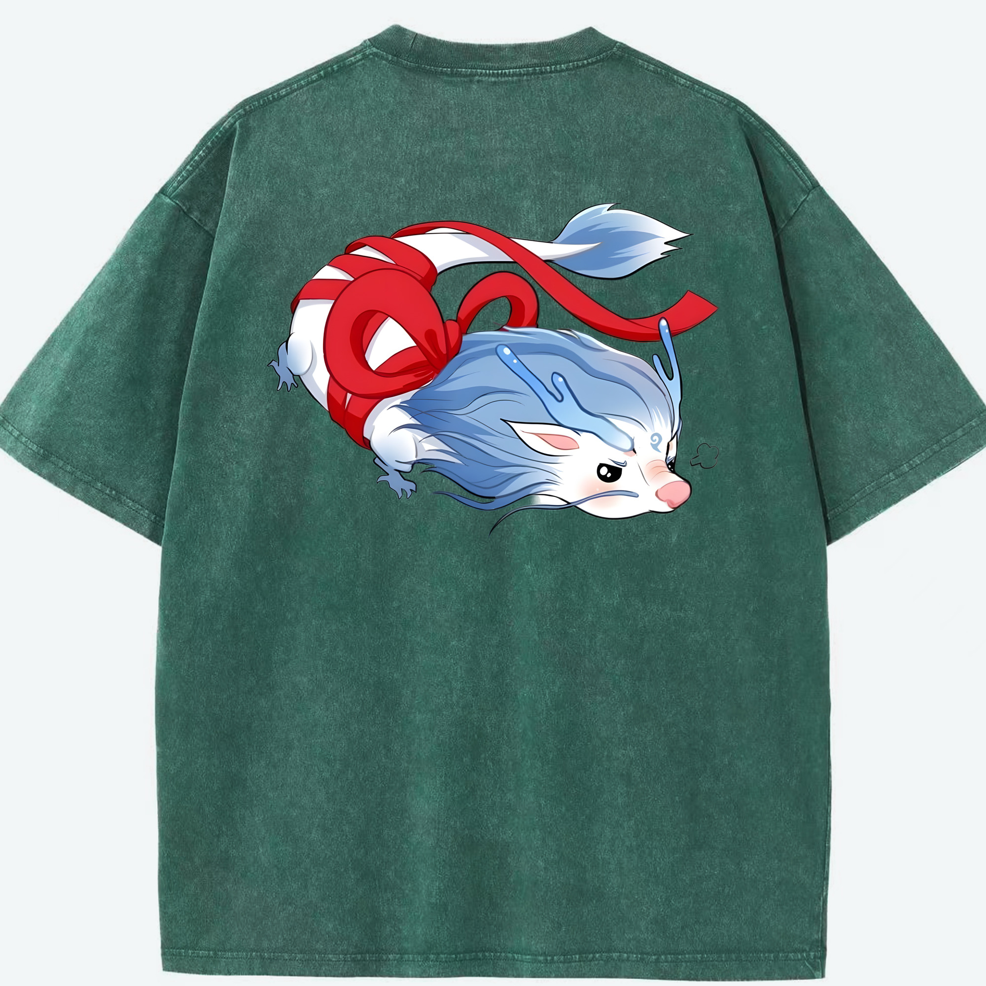（画像用） Ne Zha 2 ナタ 魔童の大暴れ 綿100% ヴィンテージ風 半袖Tシャツ（背面プリント）
